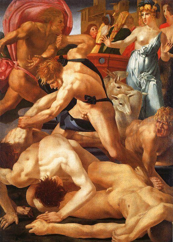 Rosso Fiorentino Moses Defending the Daughters of Jethro Sweden oil painting art